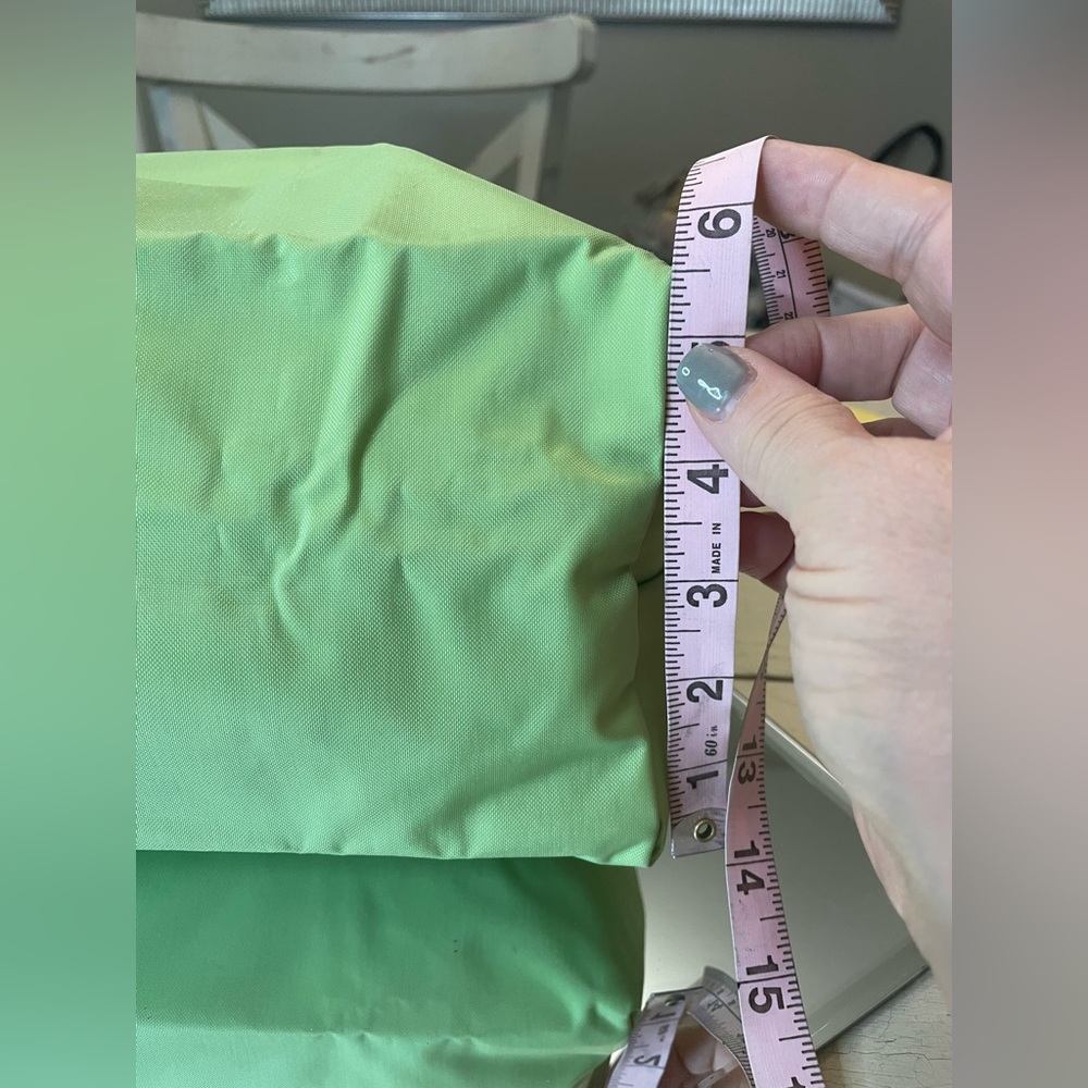 Longchamp Green and Brown Le Pliage Tote Bag Lightweight and Foldable - Picture 10 of 13